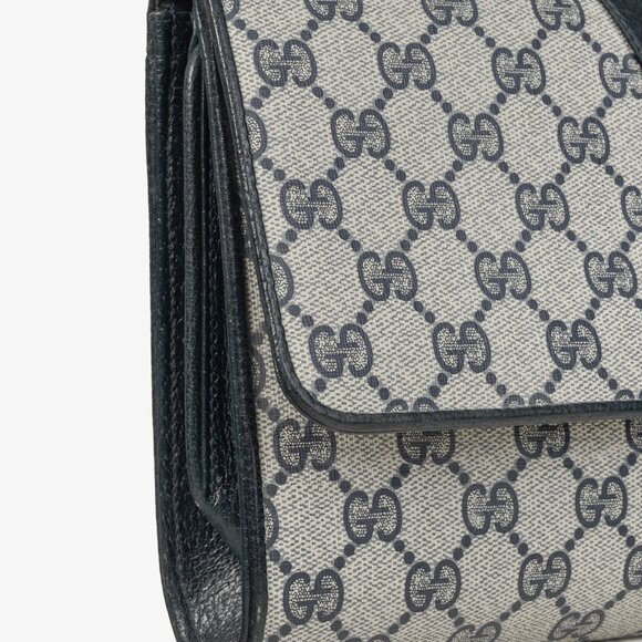 Gucci Vintage Navy Blue Monogram Clutch Bag - Picture 7 of 14